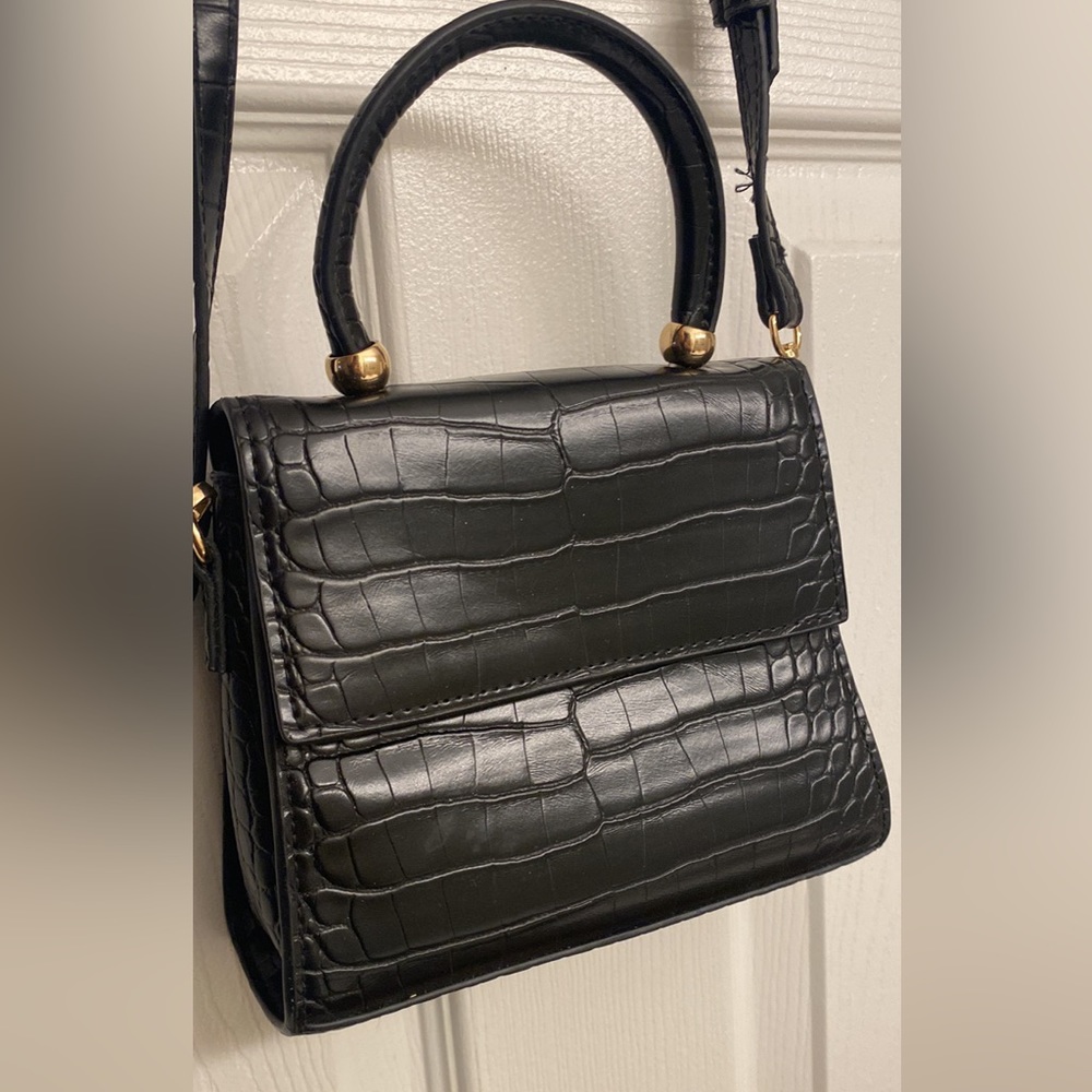 MANGO Crocodile Leather mini purse